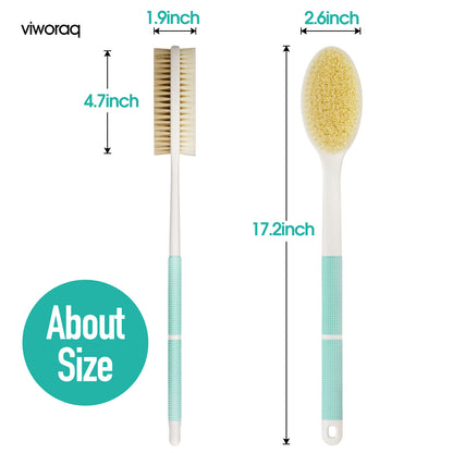 viworaq 17'' Bath Brush Anti Slip for Shower(Green)