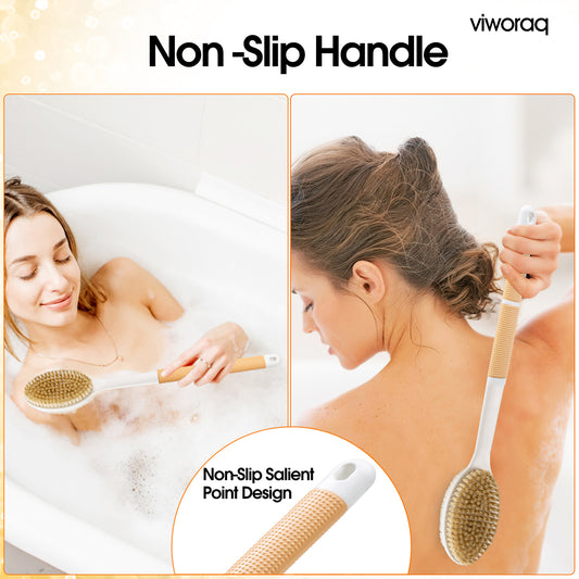 viworaq 17'' Bath Brush Anti Slip for Shower(Orange)