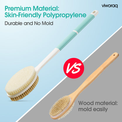 viworaq 17'' Bath Brush Anti Slip for Shower(Green)