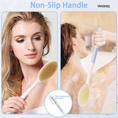 viworaq 19'' Bath Brush for Shower Detachable
