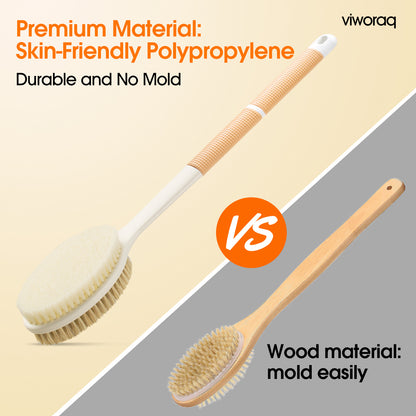 viworaq 17'' Bath Brush Anti Slip for Shower(Orange)