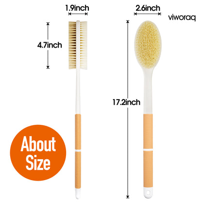 viworaq 17'' Bath Brush Anti Slip for Shower(Orange)