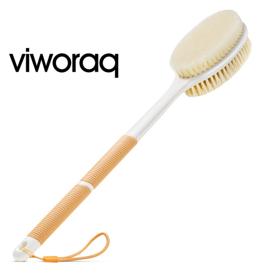 viworaq 17'' Bath Brush Anti Slip for Shower(Orange)